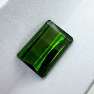 Natural Green Tourmaline Emerald-Cut October Birthstone Loose Gemstone